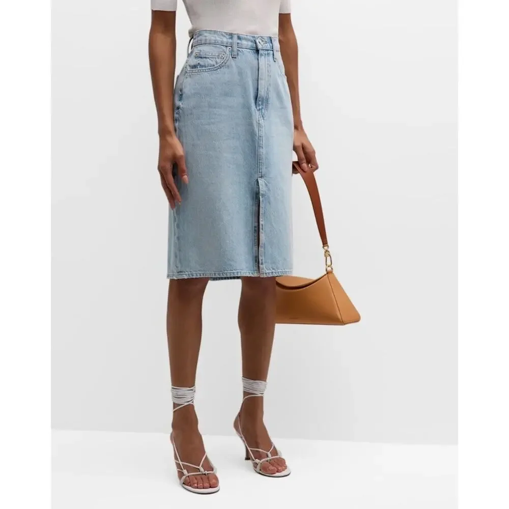 Derek Lam 10 Crosby Cotton Juliet High‎ Rise Denim Skirt Size 24